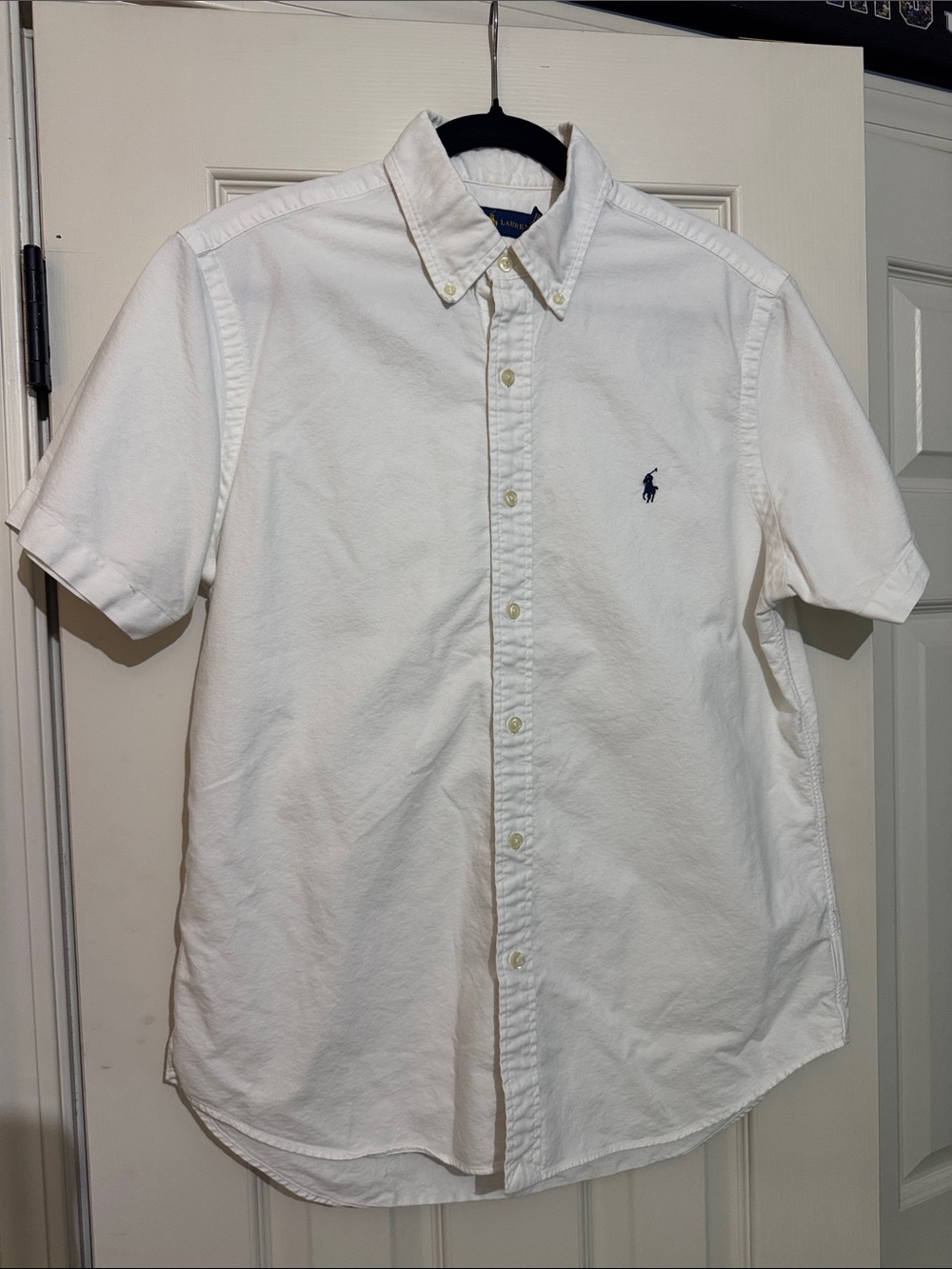 Polo by Ralph Lauren White Short-Sleeve Button-Down with Navy Pony